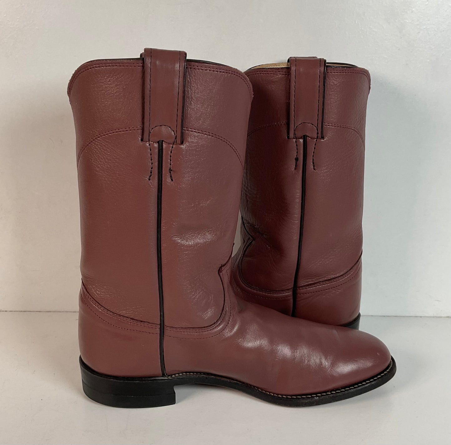 Justin Cowgirl Roper Boots | USA Made | Purple Mauve | Women’s 7 B