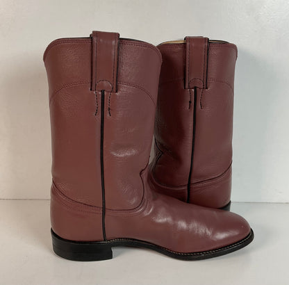 Justin Cowgirl Roper Boots | USA Made | Purple Mauve | Women’s 7 B