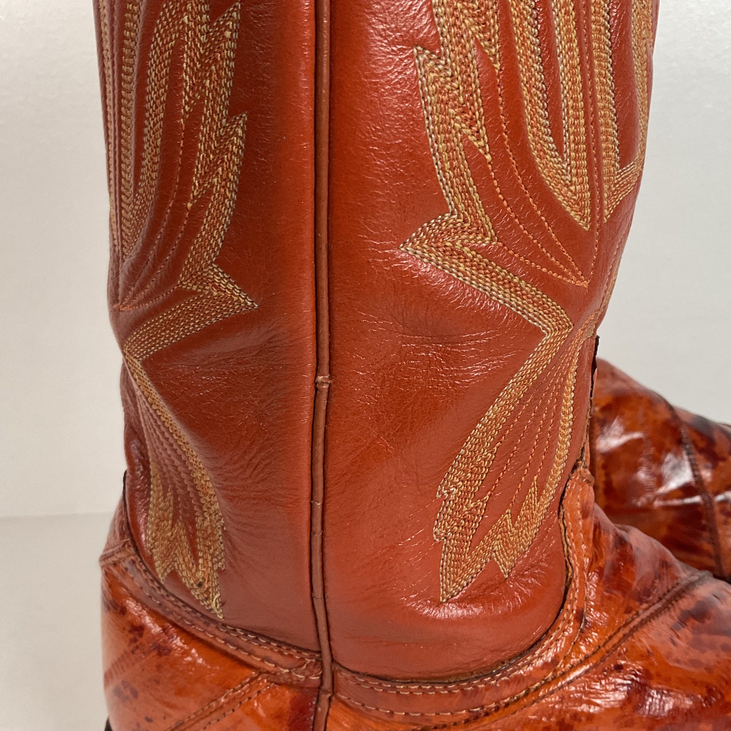 Vintage J. Chisholm Eel Skin Cowboy Boots | Exotic | USA Made | Men’s 8.5 D