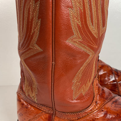 Vintage J. Chisholm Eel Skin Cowboy Boots | Exotic | USA Made | Men’s 8.5 D