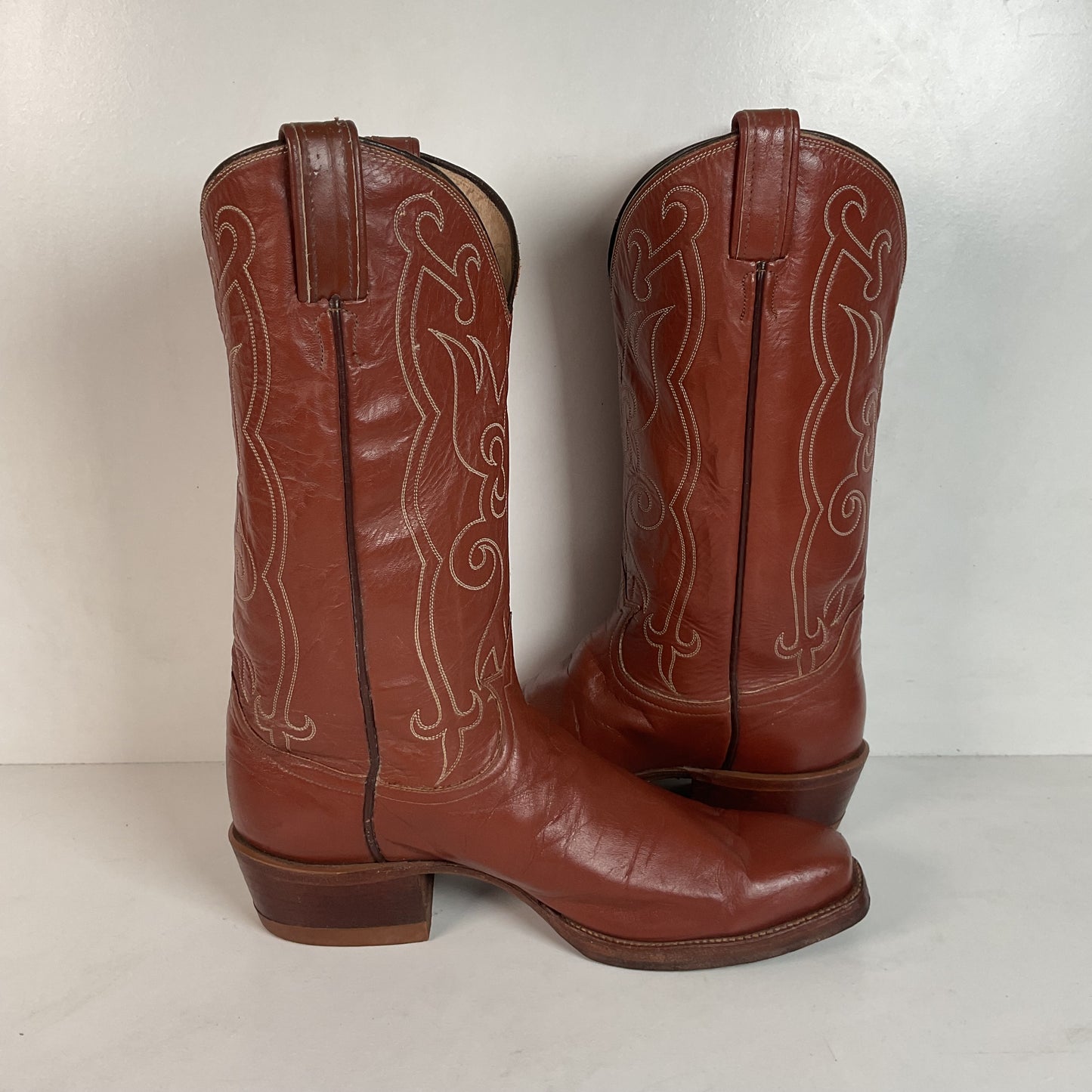 Vintage Tony Lama Gold Label Cowboy Boots 9.5 B John Wayne Toe