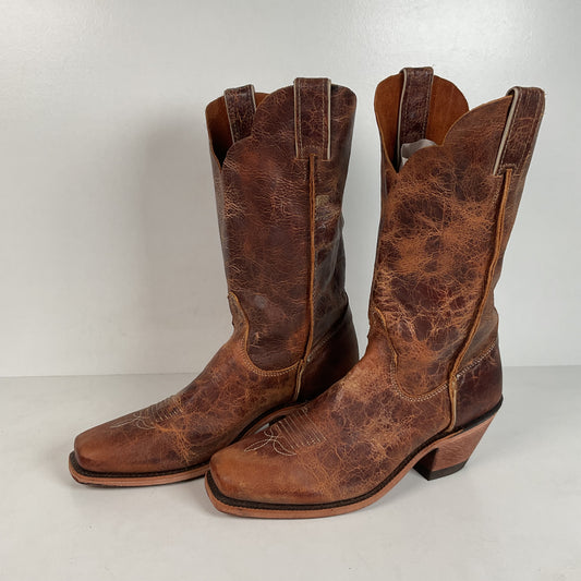 Justin Bent Rail Cowgirl Boots | Tan Road | USA Made | Women’s 9 B