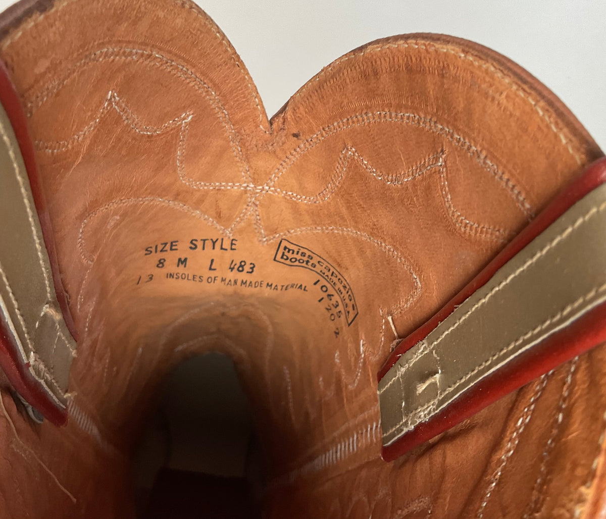Vintage Capezio Butterfly Cowgirl Boots | Tooled Inlays | USA Made | Women’s 8 M