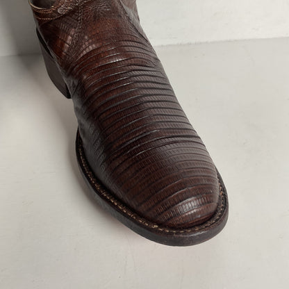 Vintage Tony Lama Teju Lizard Cowboy Boots | Gold Label | 7.5 B | Women’s 8.5