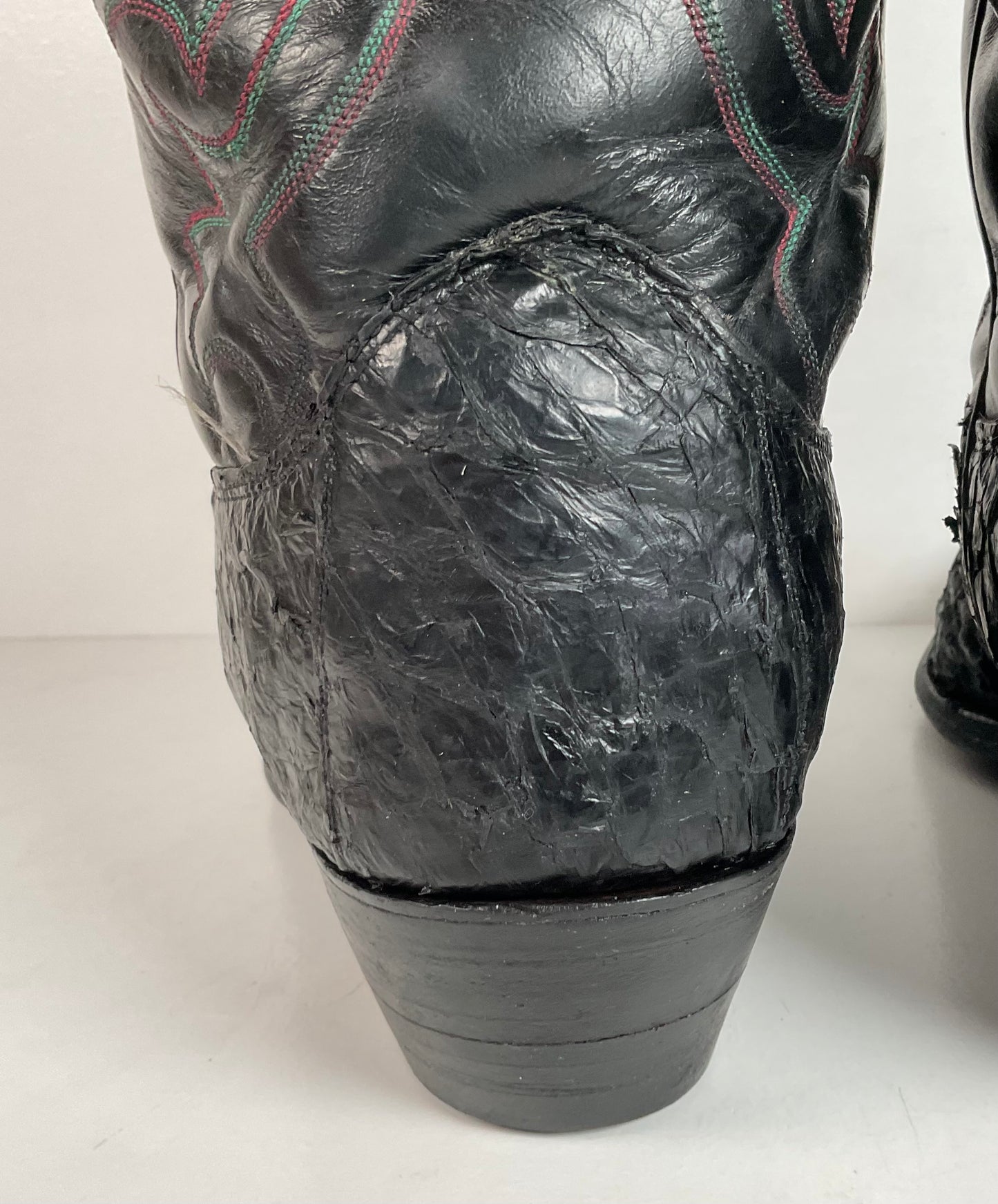Vintage Olathe Sea Bass Cowboy Boots | Exotic | Distressed | Men’s 13 EE
