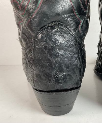 Vintage Olathe Sea Bass Cowboy Boots | Exotic | Distressed | Men’s 13 EE