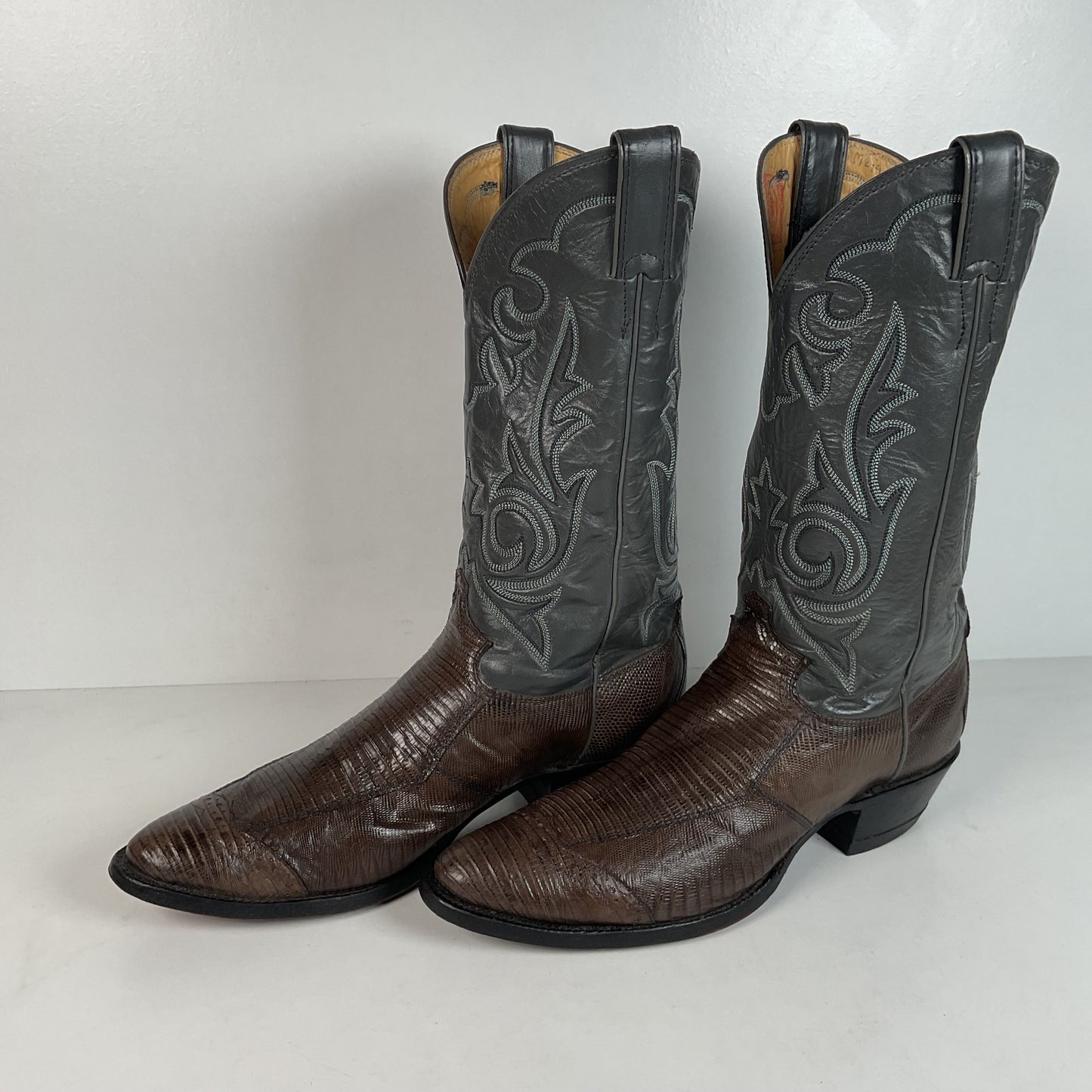 Vintage Justin Teju Lizard Cowboy Boots | Brogued | USA Made | Men’s 10.5 B