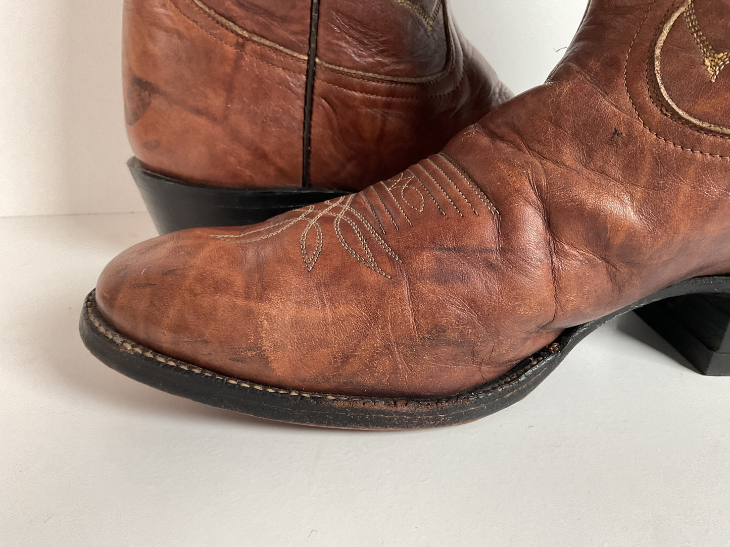 Vintage Tony Lama Buckaroo Boots | Chocolate Cow | Gold Label | 1970s | 11 D