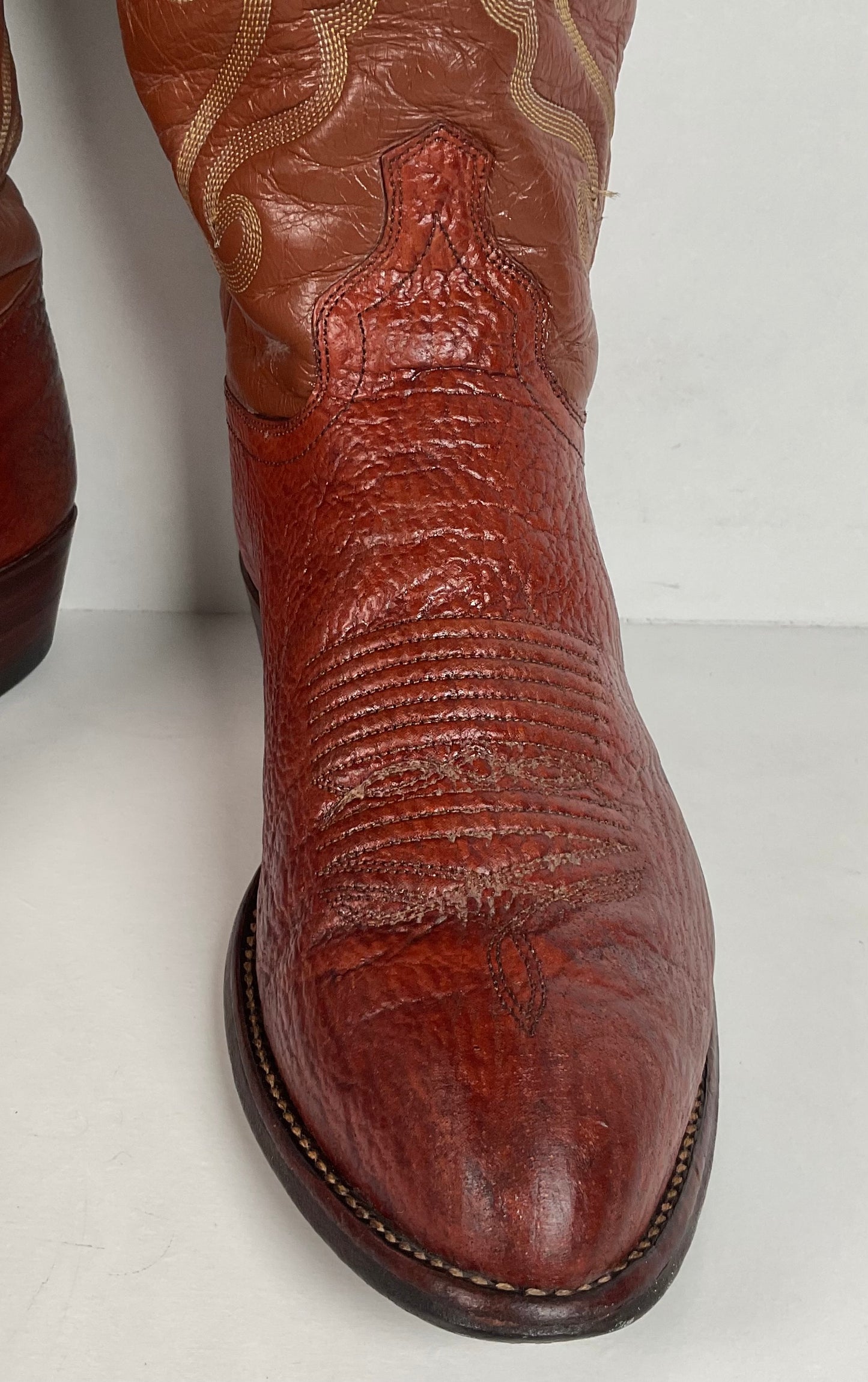 Vintage J. Chisholm Shark Skin Cowboy Boots | USA Made | Exotic | Men’s 10 D