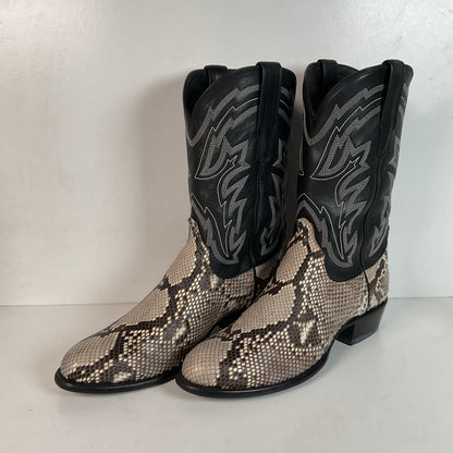 Tecovas “The Bryce” Python Cowboy Boots 12 D Belly Cut Snakeskin Original Box