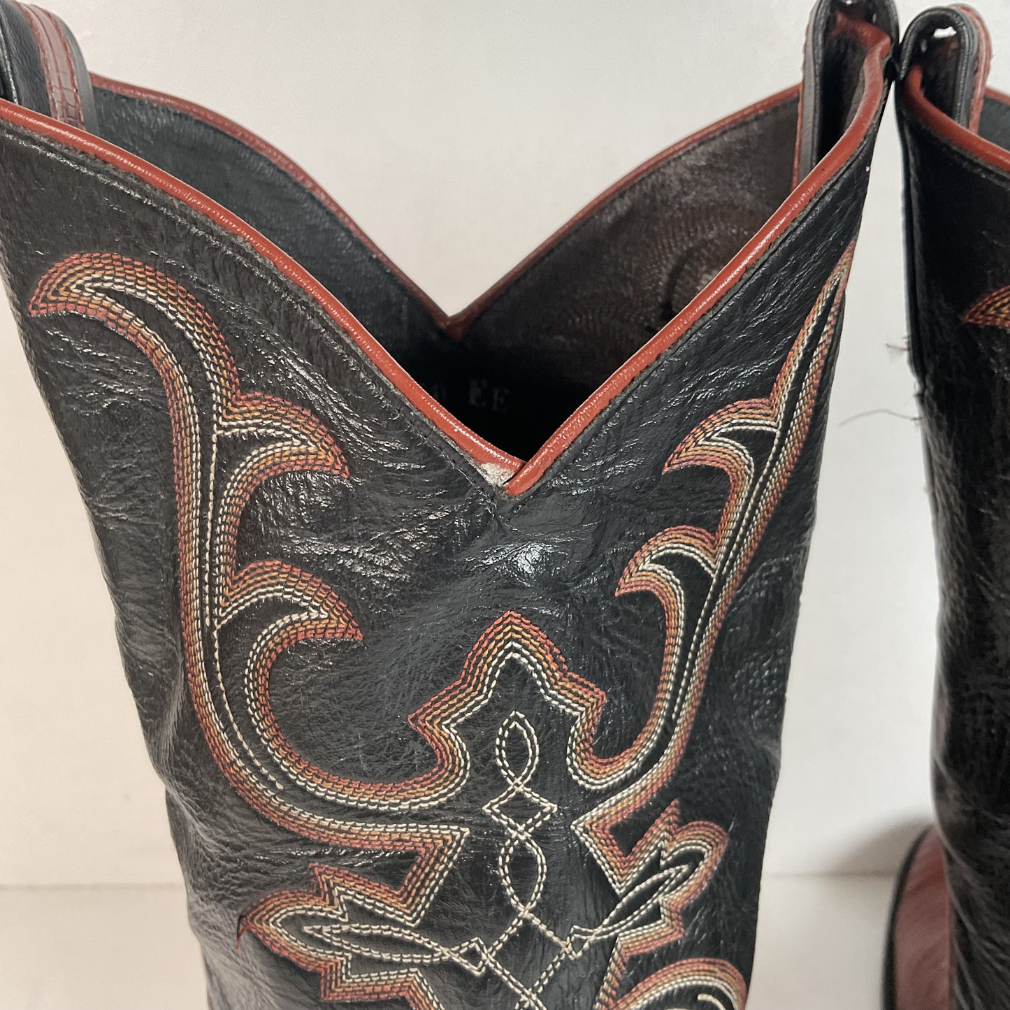 Larry Mahan Teju Lizard Cowboy Boots 10 EE Peanut Brittle