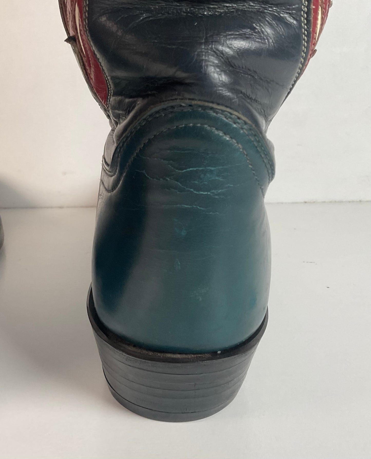 Vintage Tony Lama Bicentennial Thunderbird Cowboy Boots 10 D Gold Label 1776 Walrus Wingtip
