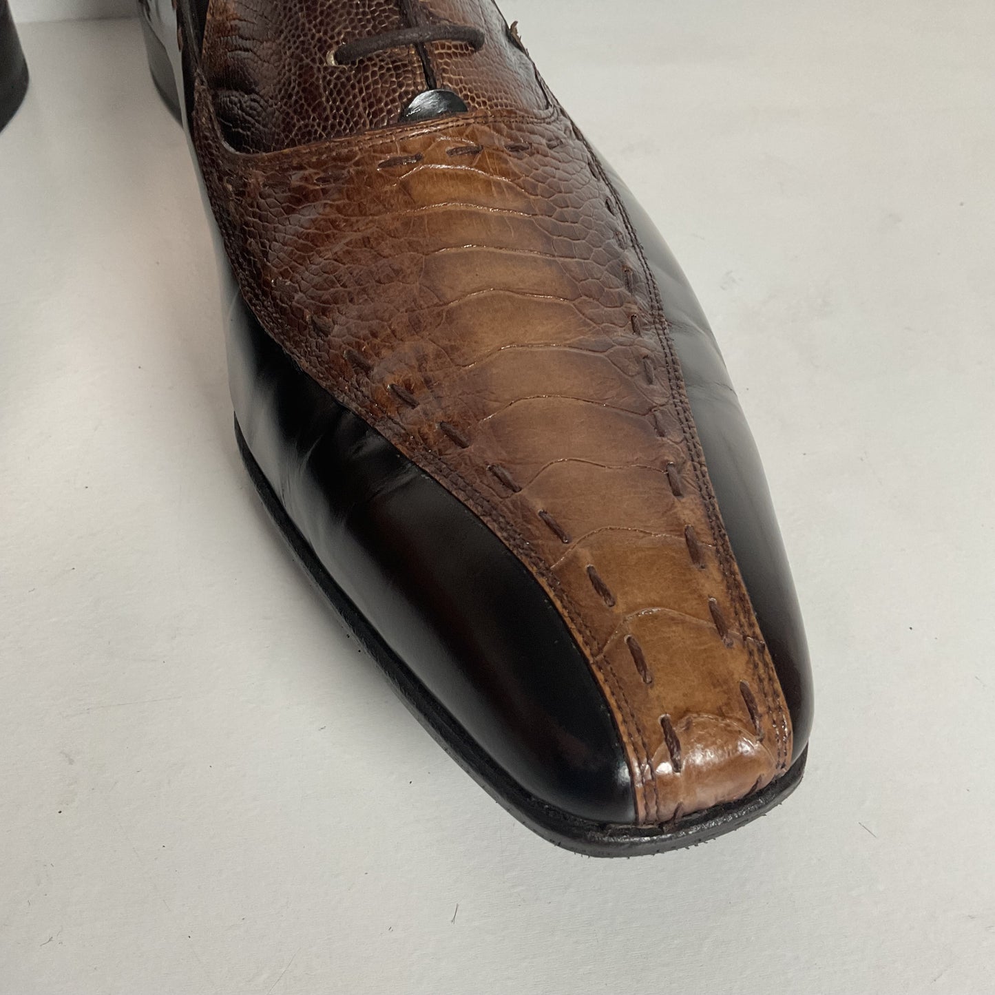 Mezlan Exotic Ostrich Leg Loafer Shoes 9.5 M Recrafted