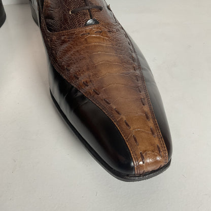Mezlan Exotic Ostrich Leg Loafer Shoes 9.5 M Recrafted