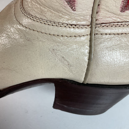 Vintage Laramie Handmade Cowgirl Boots 6.5 C Cranberry Inlay