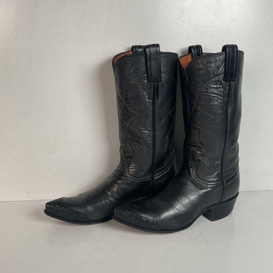 1960s Tony Lama Cowboy Boots Men’s 6 Extra Narrow | Women’s 7 Alligator Wingtip