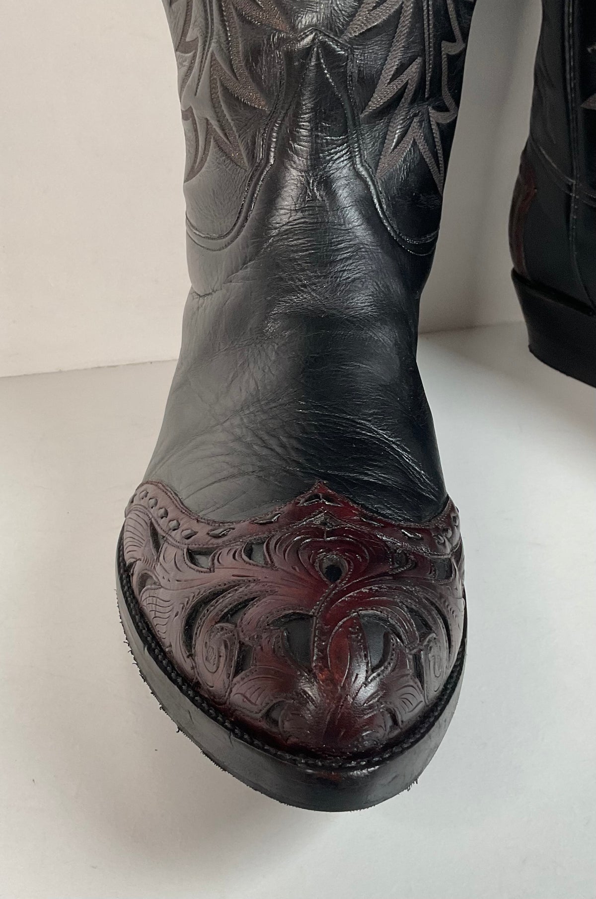 Tres Outlaws Custom Cowboy Boots | Tooled Wingtip Triad | Men’s 16 E