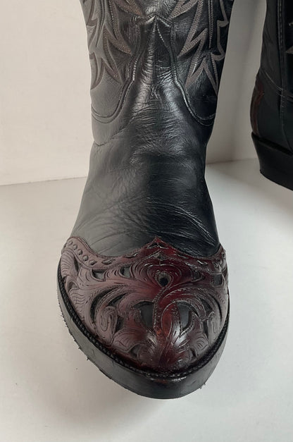 Tres Outlaws Custom Cowboy Boots | Tooled Wingtip Triad | Men’s 16 E