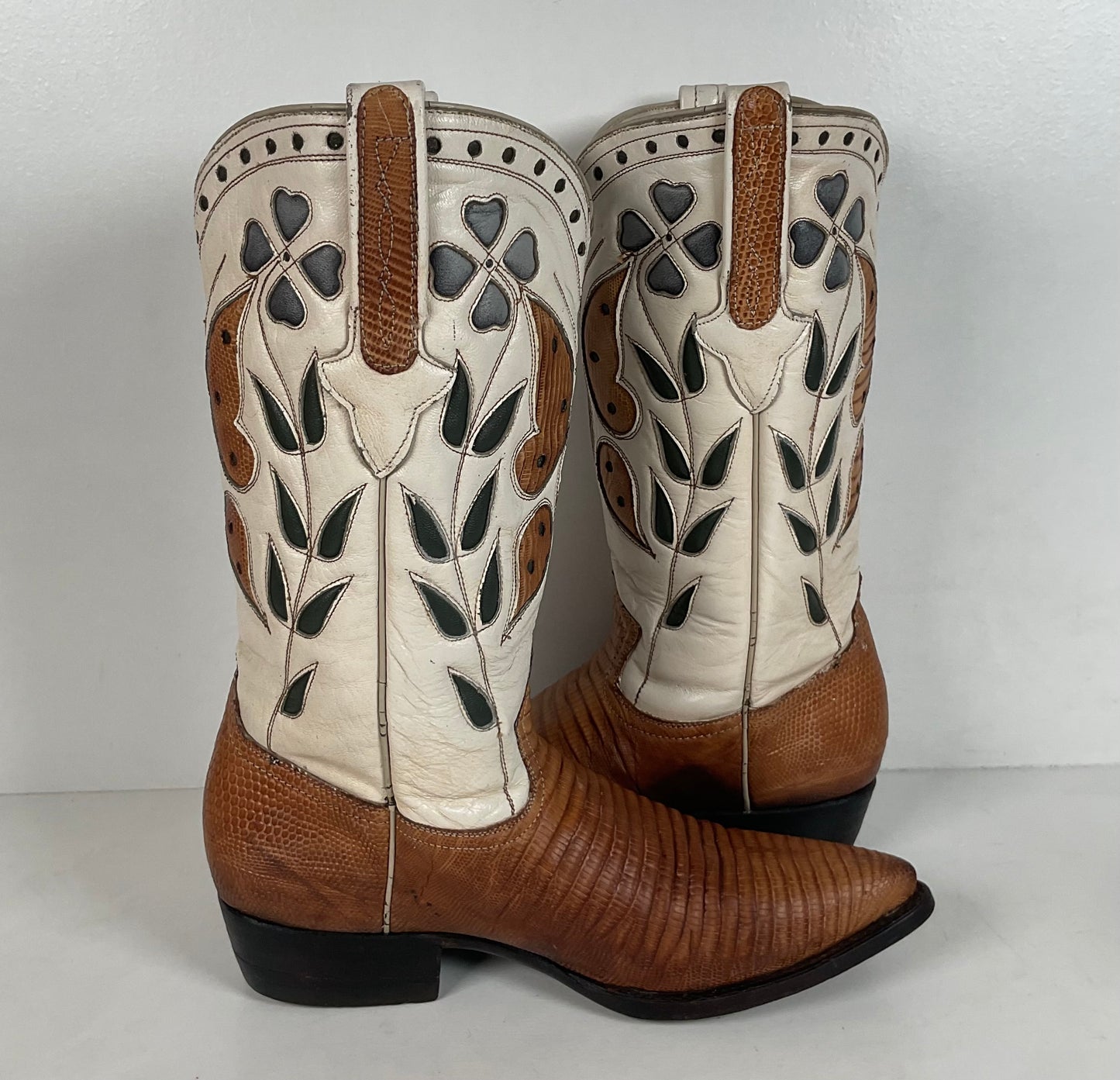 Vintage Cuadra Butterfly Cowgirl Boots | Teju Lizard | Tooled Inlays | Women’s 8