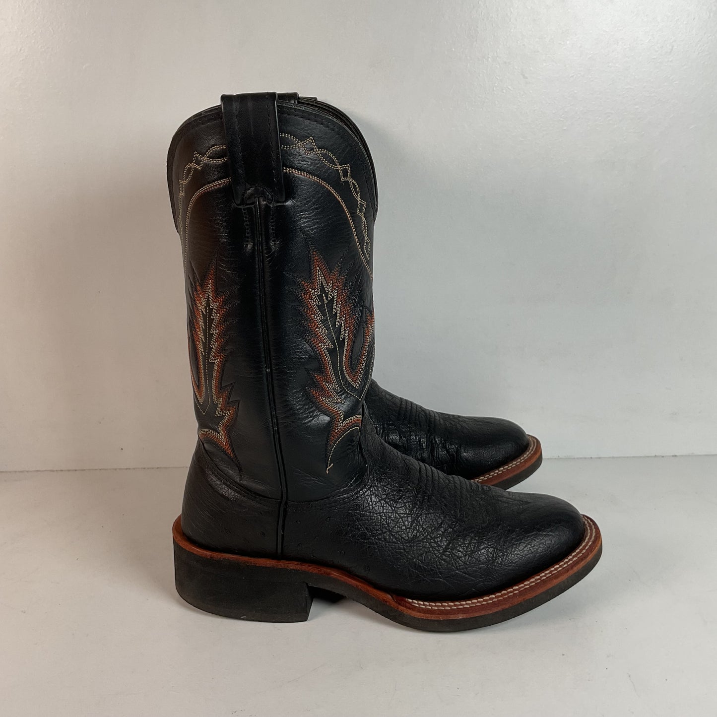 Larry Mahan Smooth Ostrich Roper Boots | Exotic | Crepe | Men’s 7 | Women’s 8