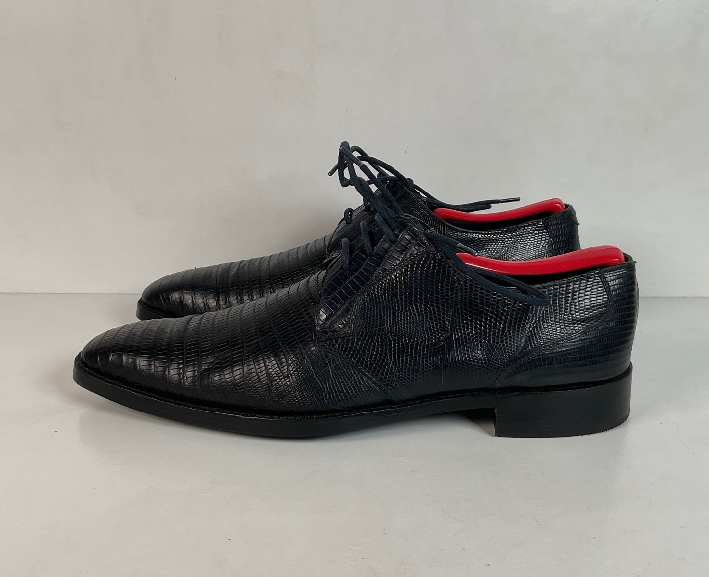 Mezlan Dark Blue Teju Lizard Derby Shoes 9 M Loafer Recraft