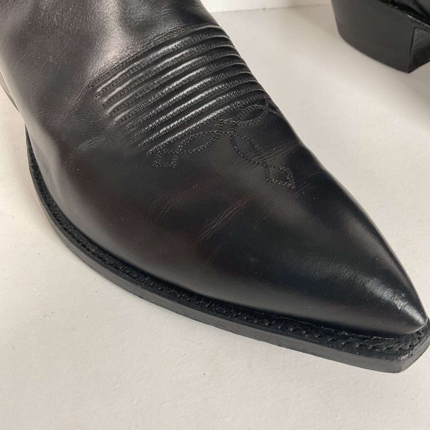 Vintage Justin Buffalo Calf Cowboy Boots | USA Made | Black Cherry | Men’s 10 D