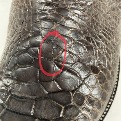 Vintage Exotic Cowboy Boots | Pre Ban | Grey | Wide | Men’s 10