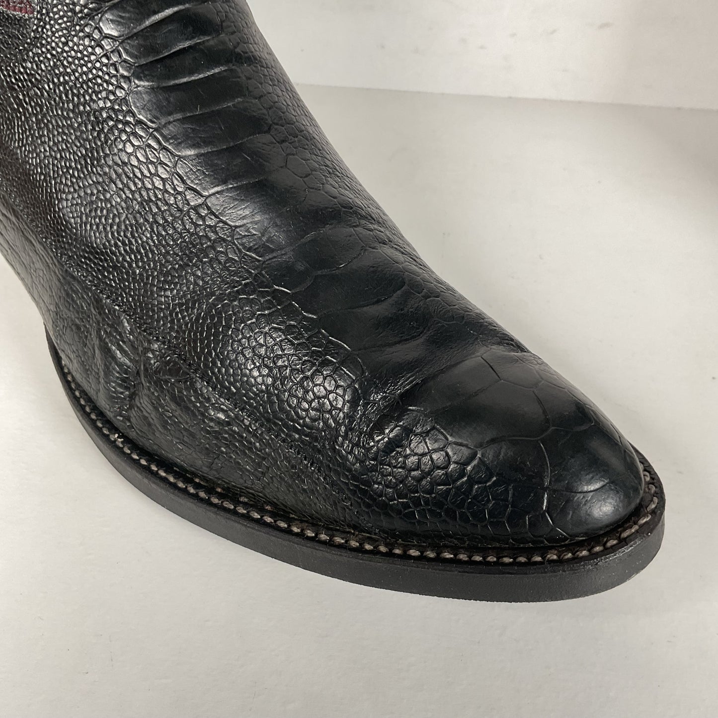 Vintage Panhandle Slim Ostrich Leg Cowboy Boots | Exotic | Black | Men’s 12 D
