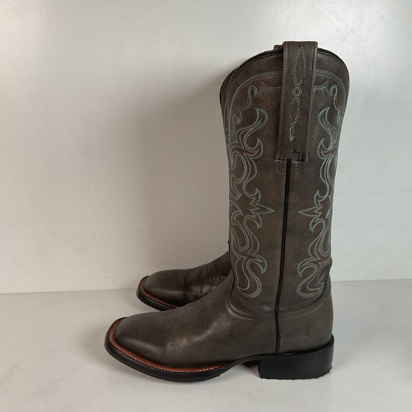Lucchese Women’s Grey Cowgirl Boots 8.5 B Square Toe Recraft