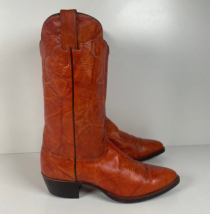 Vintage Justin Cowboy Boots | Chocolate Cow | USA Made | Men’s 10.5 D