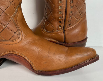 Vintage Patchwork Cowboy Boots | Quilted | 1960s-1970s | Men’s 10 E
