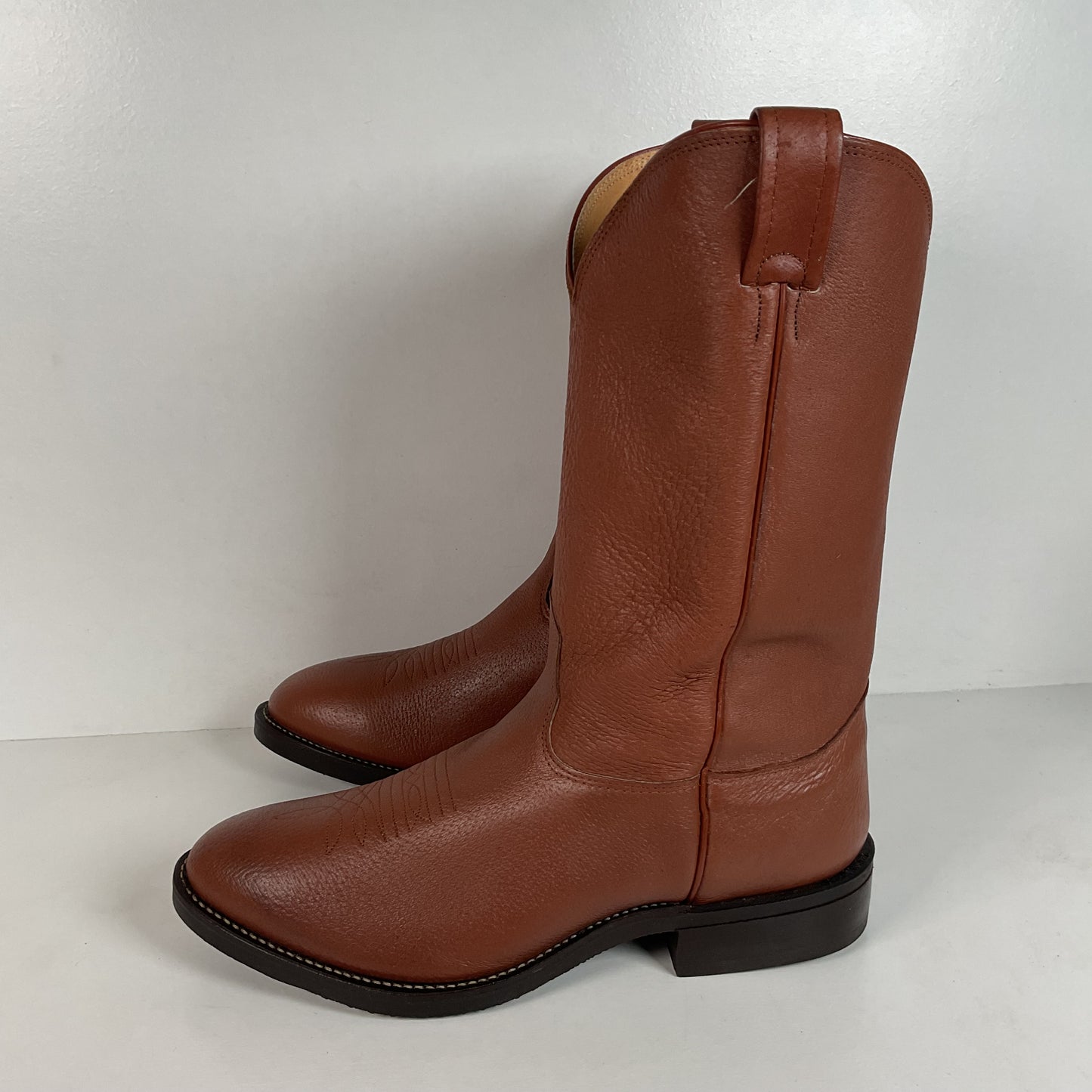 Vintage Nocona Pig Skin Cowboy Boots | Rust Brown | USA Made | Men’s 10 EEE