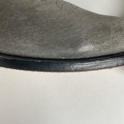 Vintage Dan Post Grey Elk Skin Cowboy Boots 10.5 D USA Made Old Label