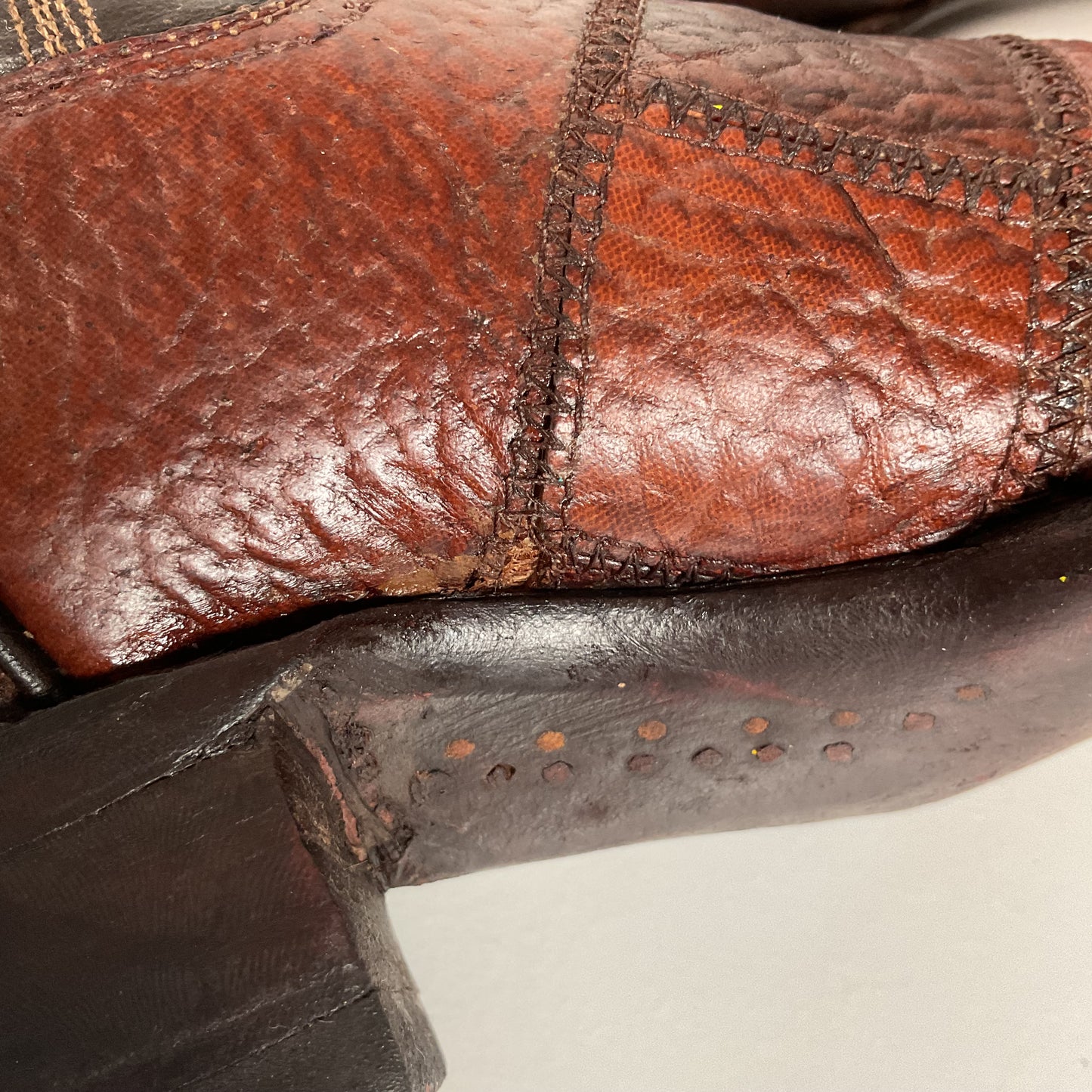 Vintage Sanders Shark Patchwork Cowboy Boots | Exotic | Extra Narrow | 11.5 AA