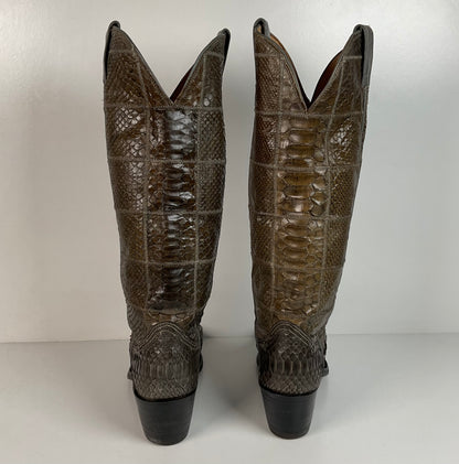 Vintage Nocona Full Python Cowgirl Boots | Snakeskin | Men’s 6 B | Women’s 7
