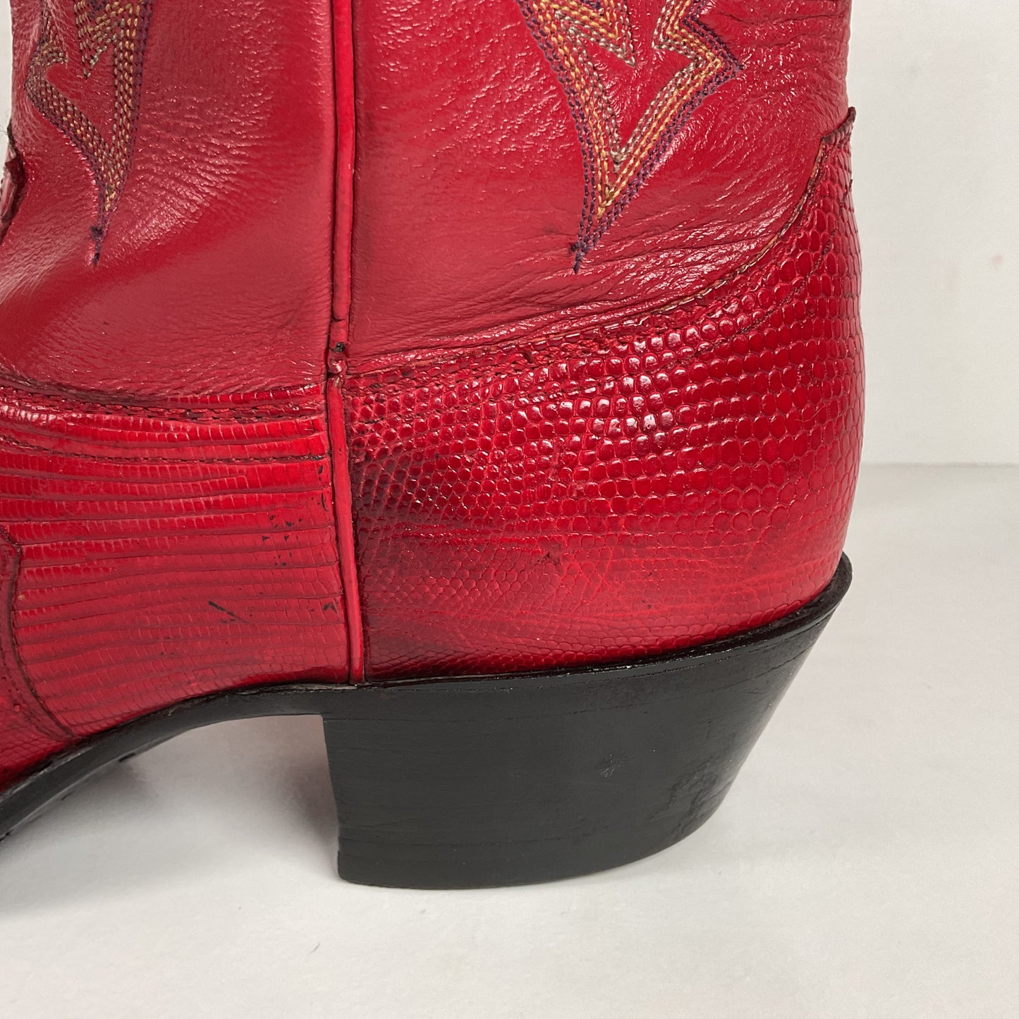 Vintage Justin Teju Lizard Cowboy Boots | USA Made | Ruby Red | Men’s 10.5 D