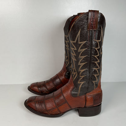 Vintage Sanders Shark Patchwork Cowboy Boots | Exotic | Extra Narrow | 11.5 AA