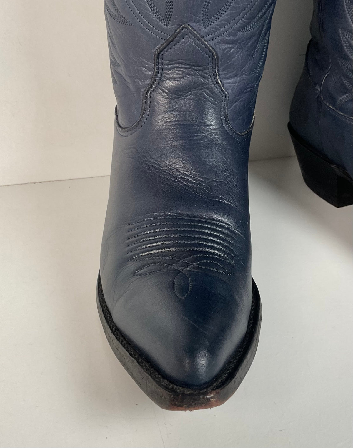 Vintage Nocona Deertan Cowboy Boots | USA Made | Blue | Men’s 7.5 | Women’s 8.5