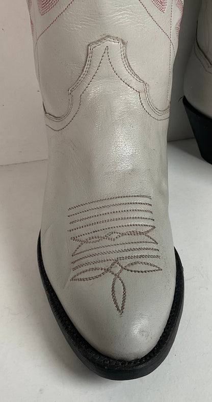 Vintage Panhandle Slim Taupe Cowgirl Boots 7 B Hand Crafted