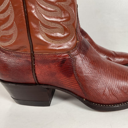 Vintage Tony Lama Teju Lizard Cowboy Boots | Gold Label | Narrow | Men’s 9.5 B