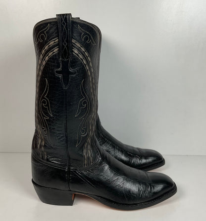 Lucchese San Antonio Exotic Eel Cowboy Boots 9 B Vintage French Toe