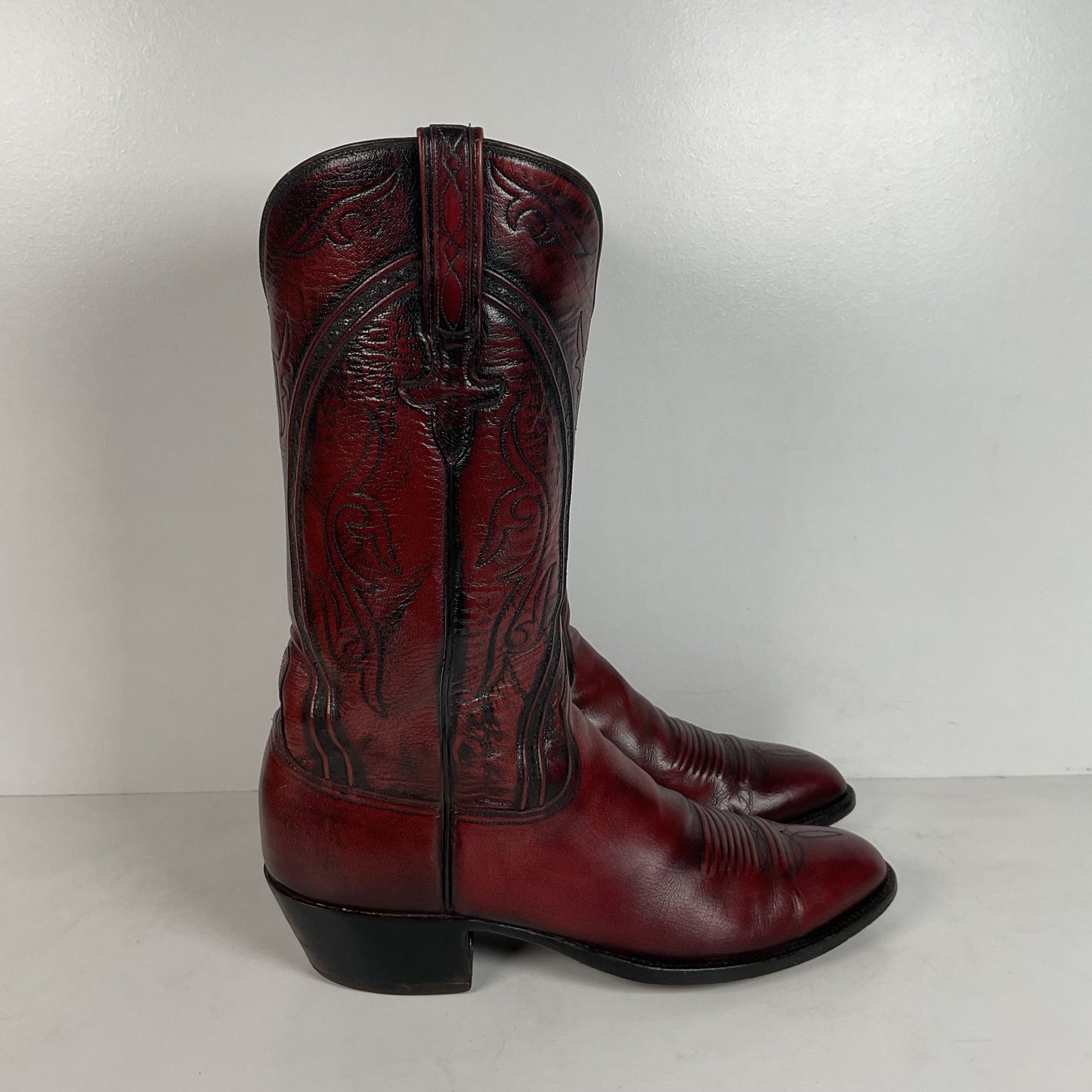 Vintage Lucchese San Antonio Cowboy Boots | Oxblood | Extra Narrow | 11.5 A