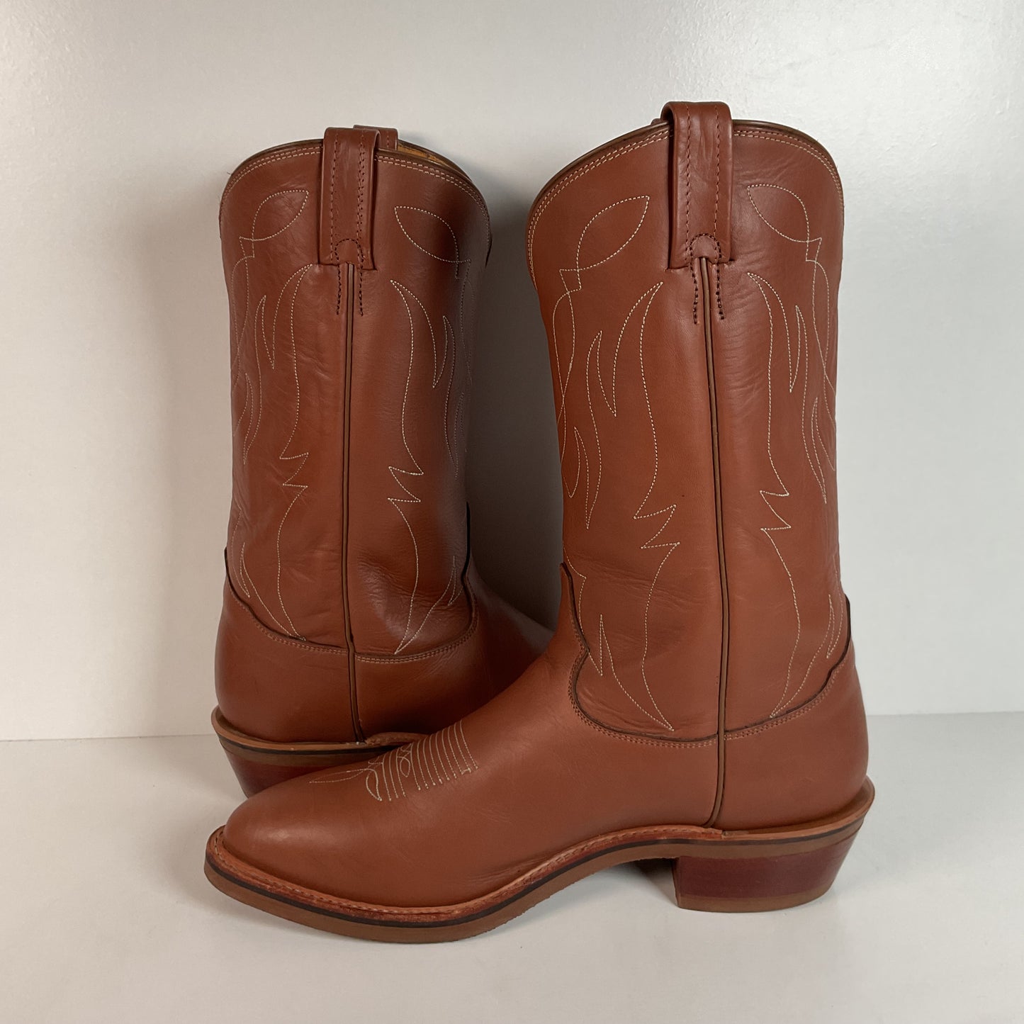 Tony Lama Natural Retan Cowboy Boots | USA Made | 14 D