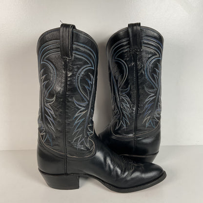 Vintage Tony Lama Cowboy Boots | Gold Label | Black | Extra Narrow | Men’s 11 A