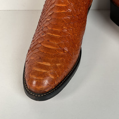Vintage Tony Lama Python Snakeskin Cowboy Boots | Gold Label | Men’s 8 D