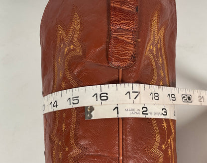 Vintage Longhorn Ostrich Leg Cowboy Boots | Exotic | Tooled Inlays | Men’s 13 D