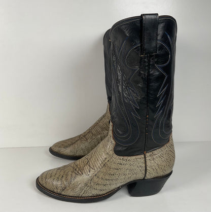 Vintage Shark Skin Cowboy Boots | Exotic | Grey | Men’s 8.5 D
