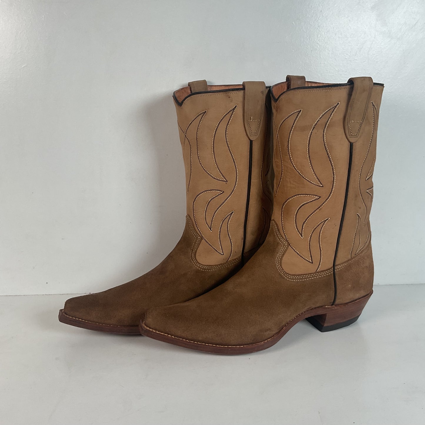 1960s Rodeo Suede Cowboy Boots 11.5 D Rough Out USA Made