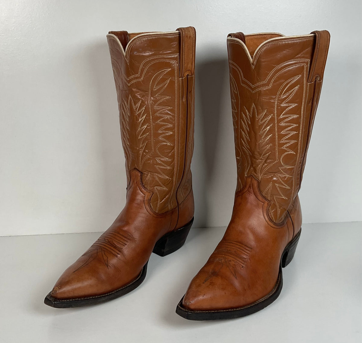 Vintage Justin Fort Worth Cowboy Boots | X Toe | White Label | Men’s 7 D