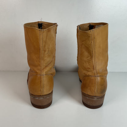 Vintage 1970s Iron Age Safety Toe Ankle Boots 9.5 EEE USA Made Campus Chunky